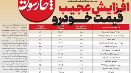افزایش‌ عجیـب قیمت ‌خودرو
