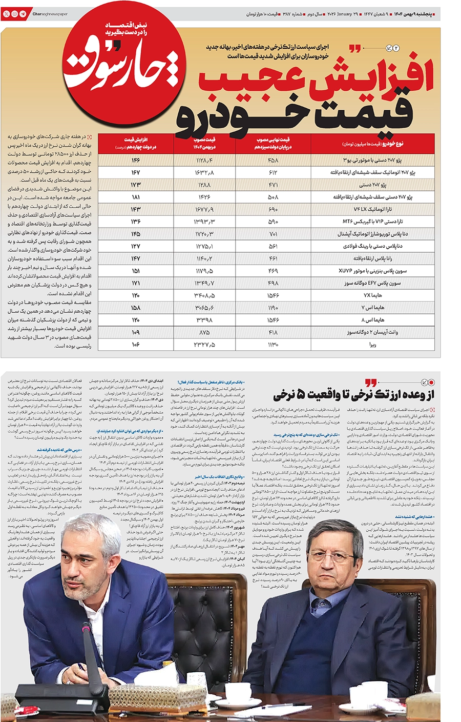 شماره ۳۸۷- پنج‌شنبه ۹ بهمن