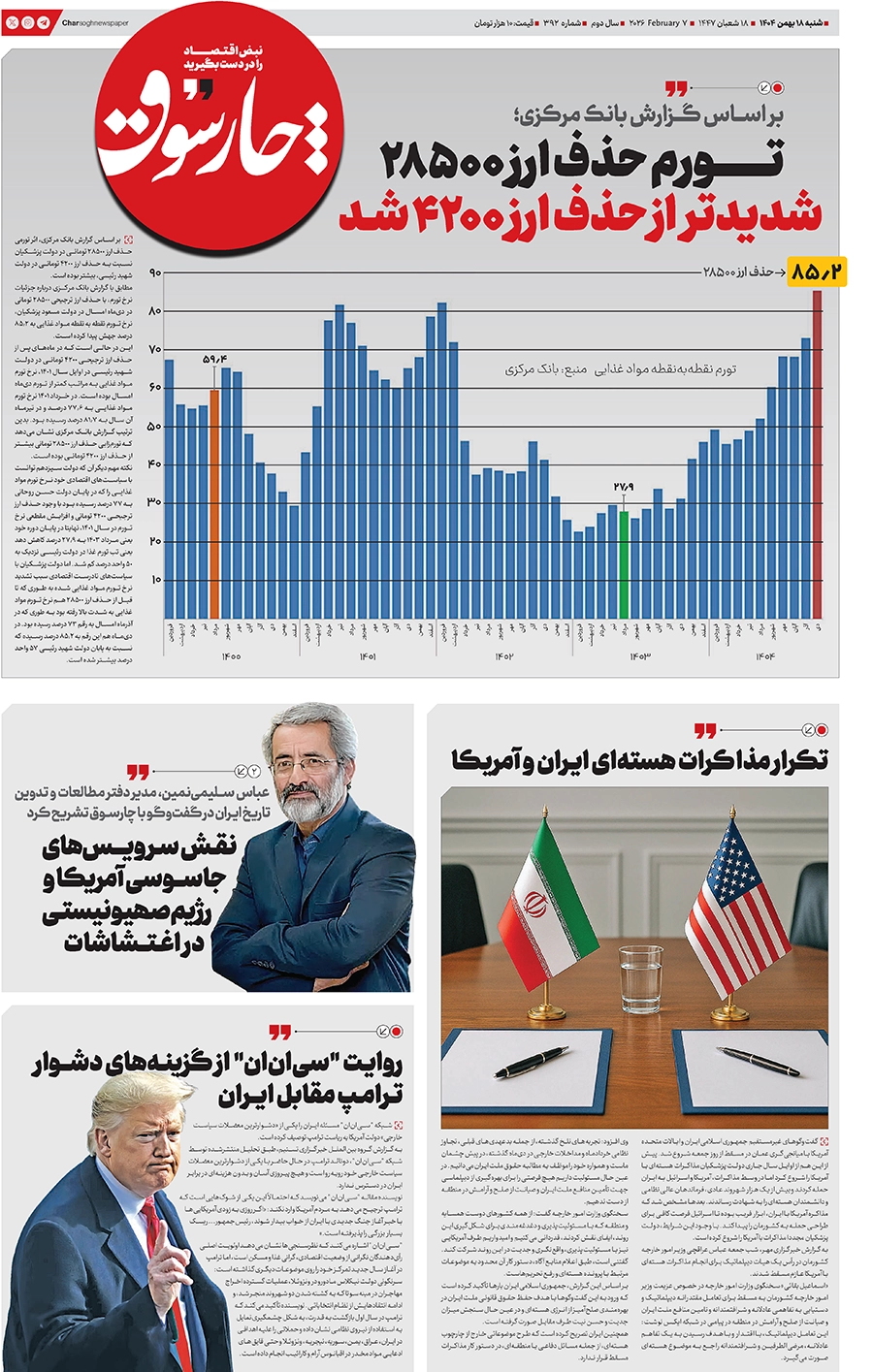 شماره ۳۹۲- شنبه ۱۸ بهمن