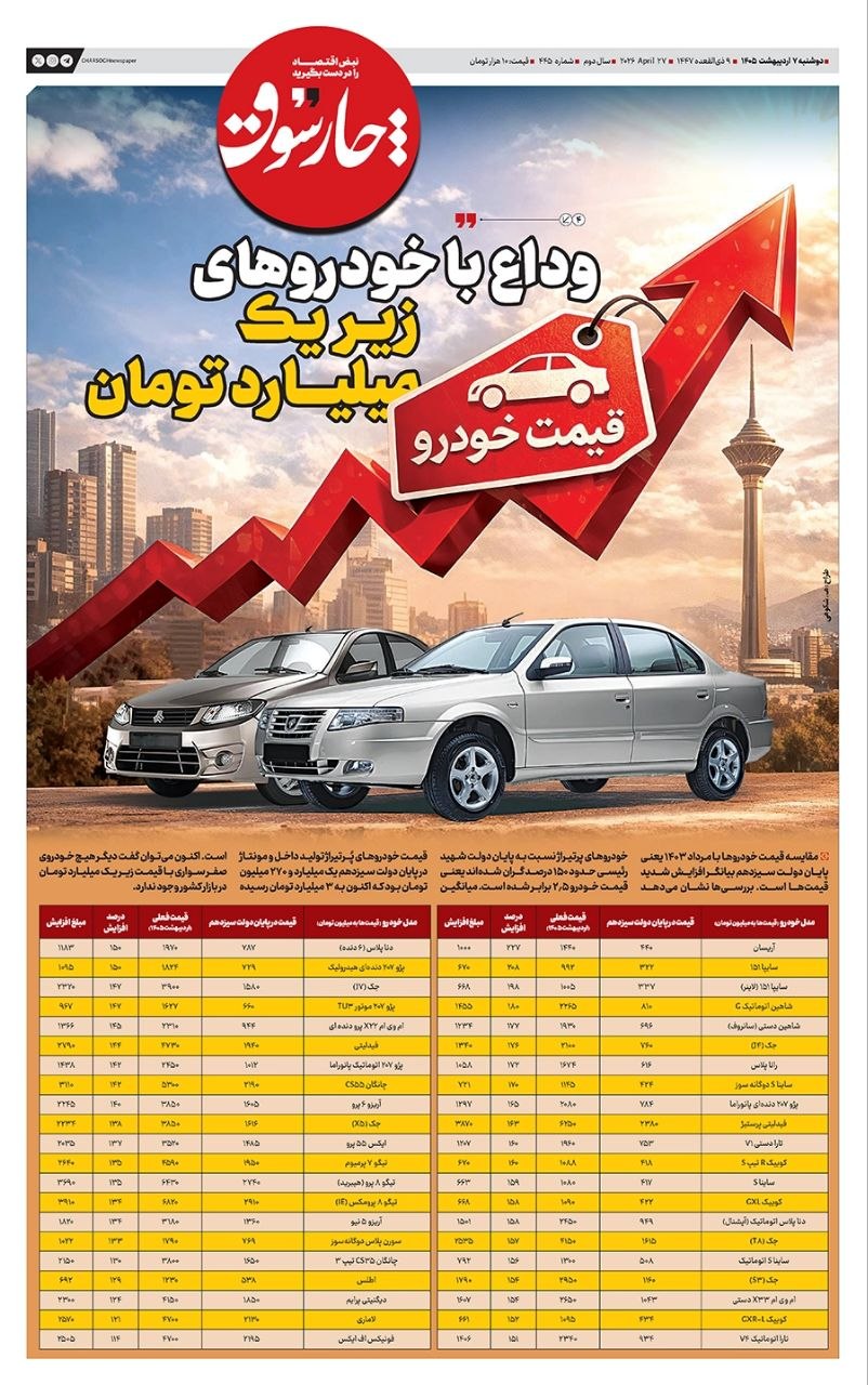 شماره ۴۴۵-دوشنبه ۷ اردیبهشت