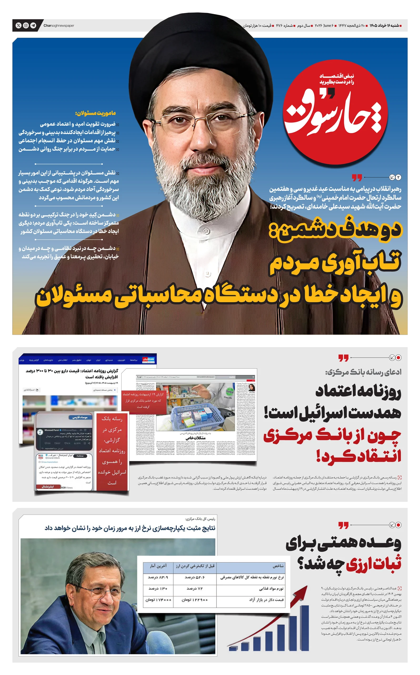 شماره 476- شنبه 16 خرداد 1405