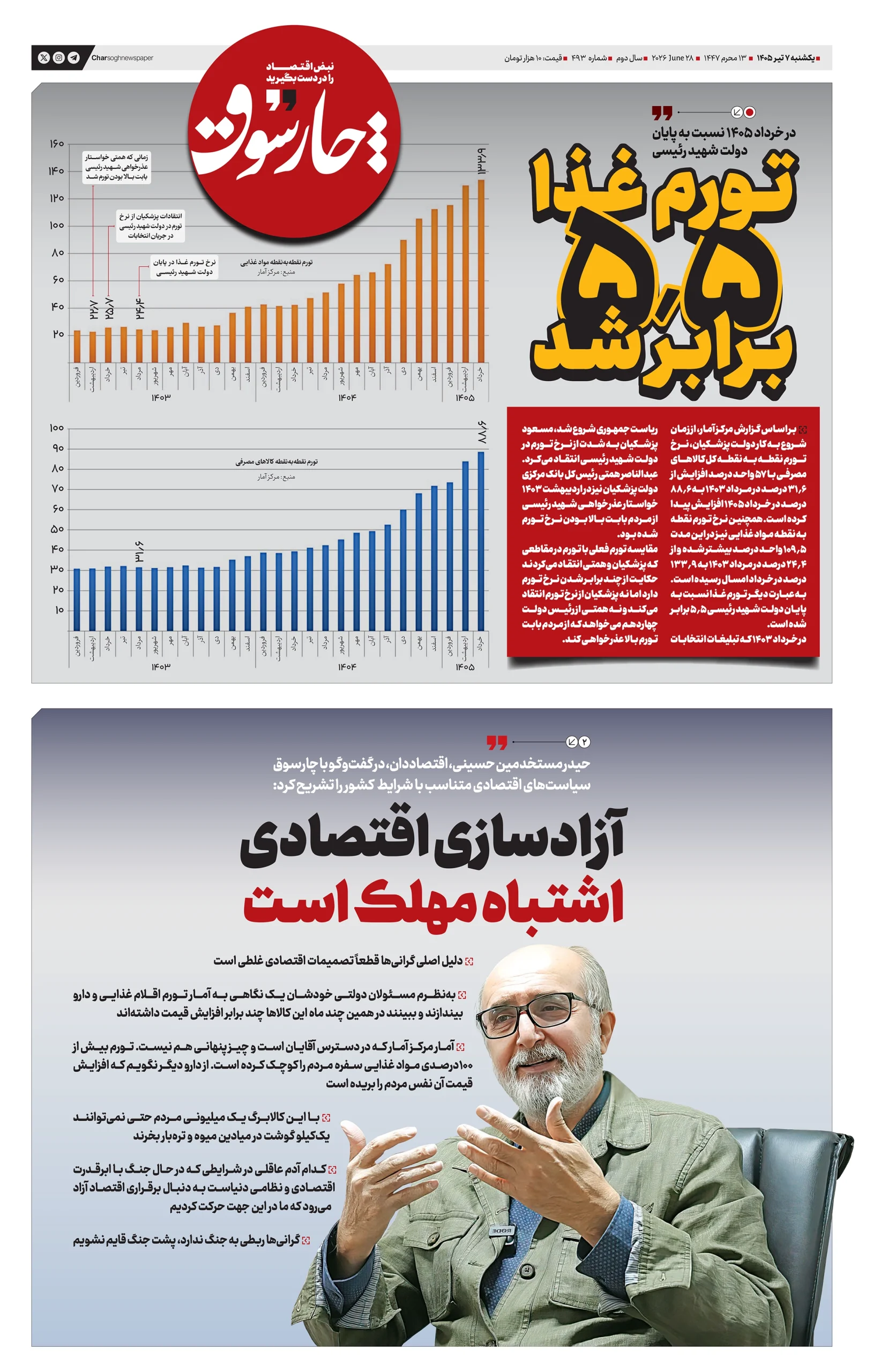 شماره 493-یکشنبه 7 تیر 1405