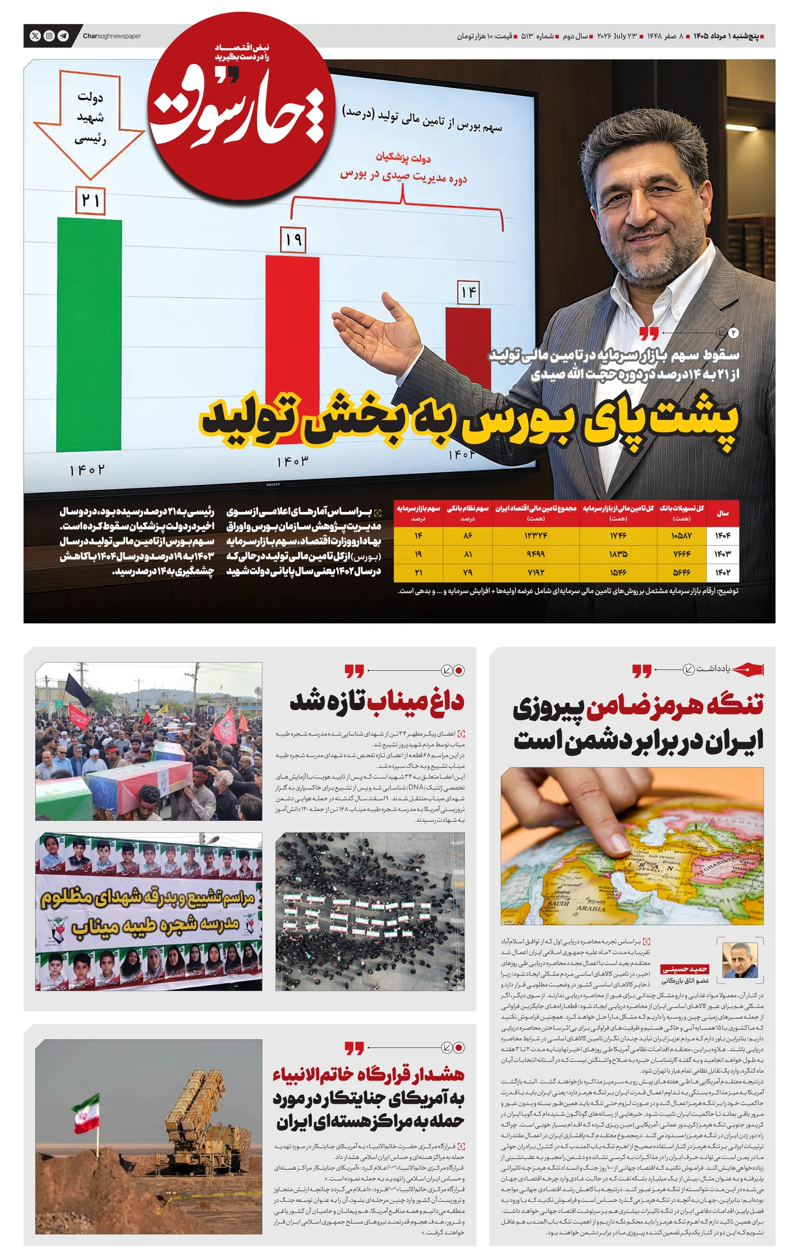 شماره 513- پنج‌شنبه 1 مرداد 1405