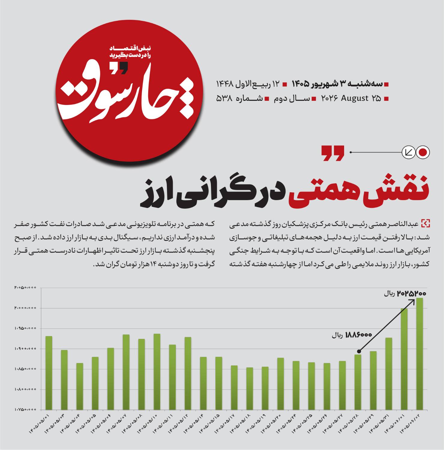 نقش همتی در گرانی ارز