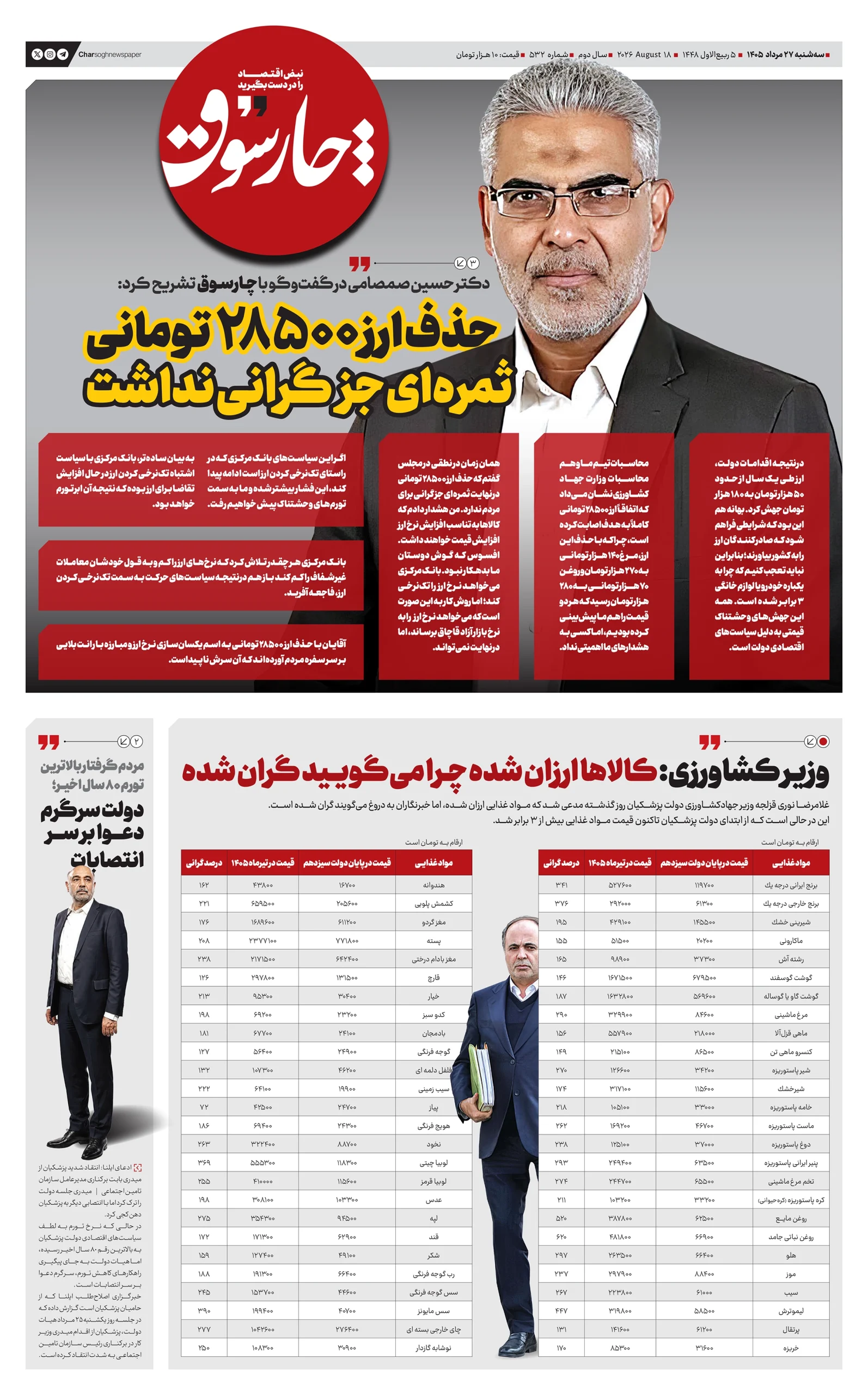 شماره 532- سه‌شنبه 27 مرداد 1405